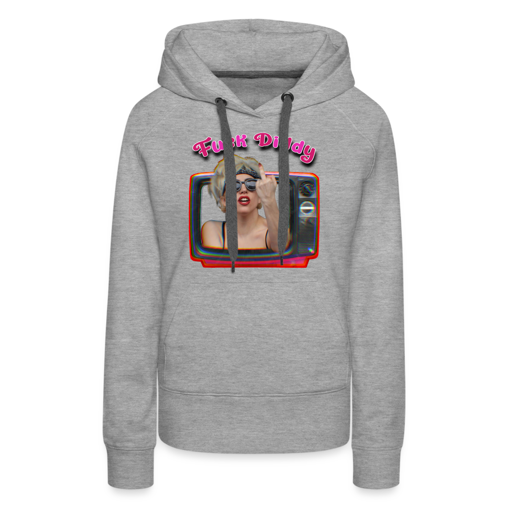 Lady Fuck Diddy Frauen Premium Hoodie - Grau meliert