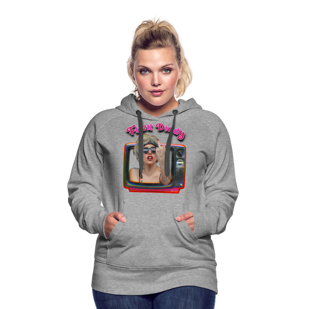 Lady Fuck Diddy Frauen Premium Hoodie - Grau meliert