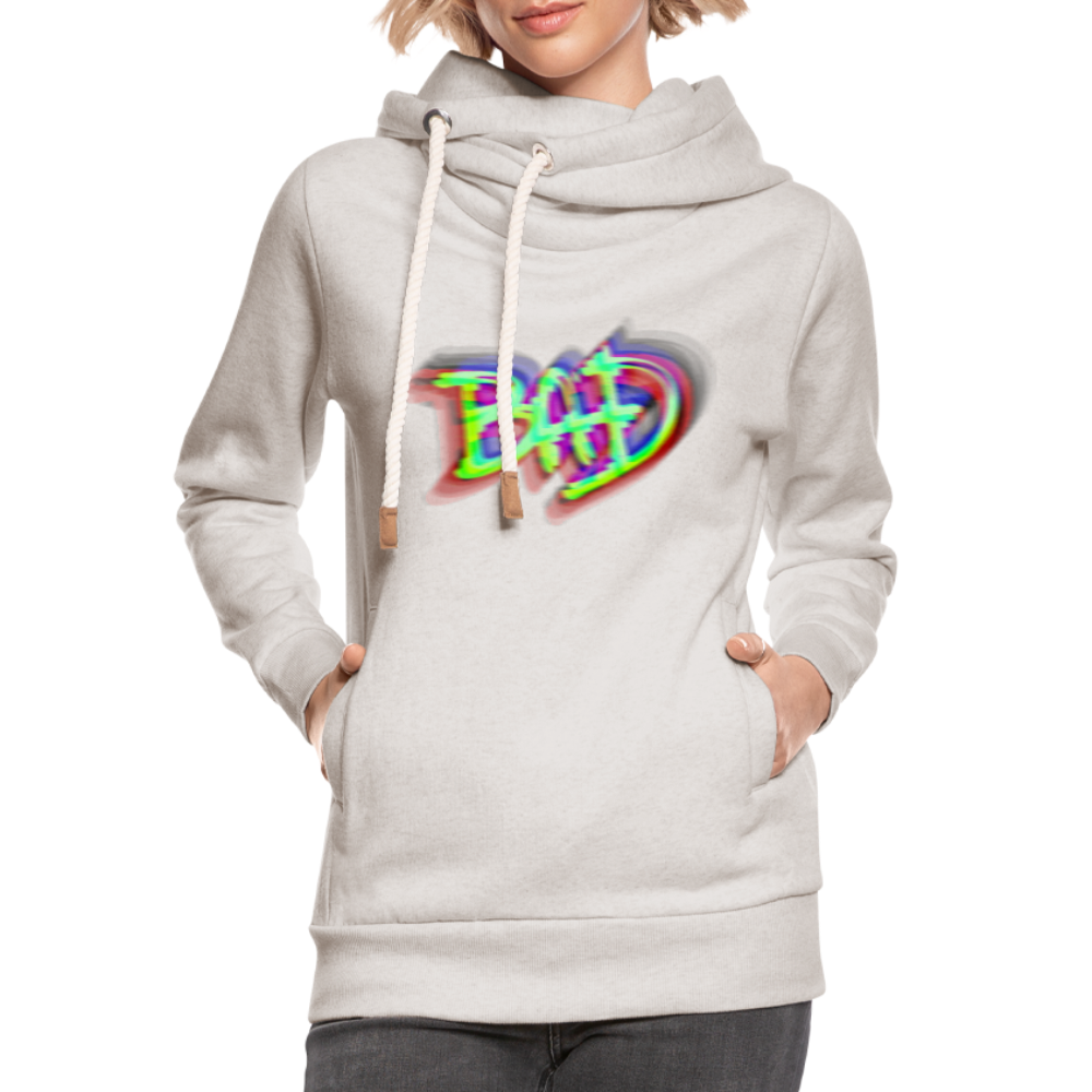 BAD Unisex Schalkragen Hoodie - Beige meliert