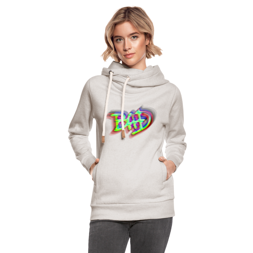 BAD Unisex Schalkragen Hoodie - Beige meliert