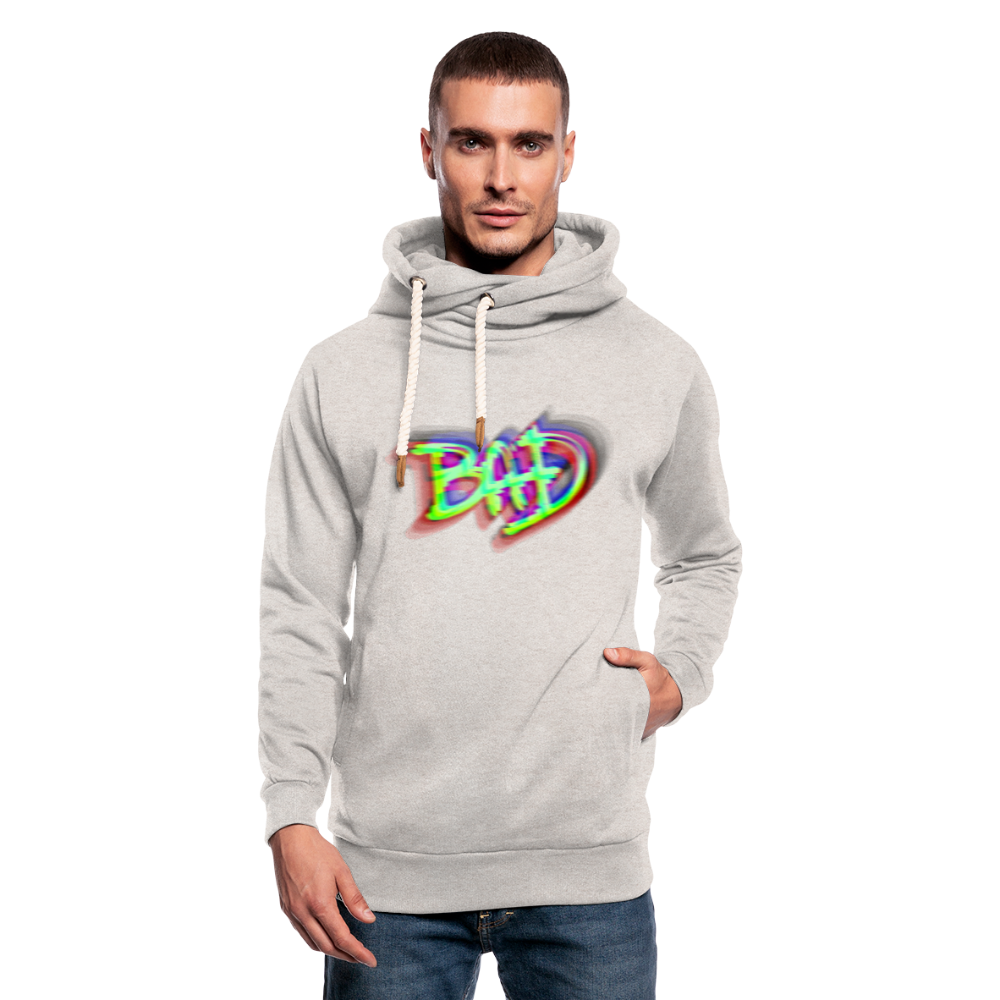 BAD Unisex Schalkragen Hoodie - Beige meliert