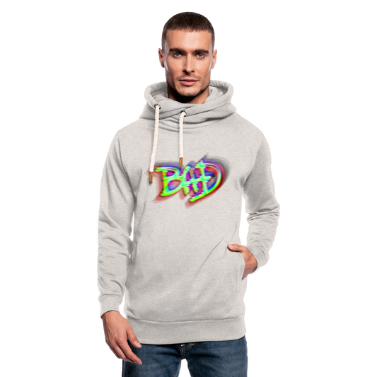 BAD Unisex Schalkragen Hoodie - Beige meliert