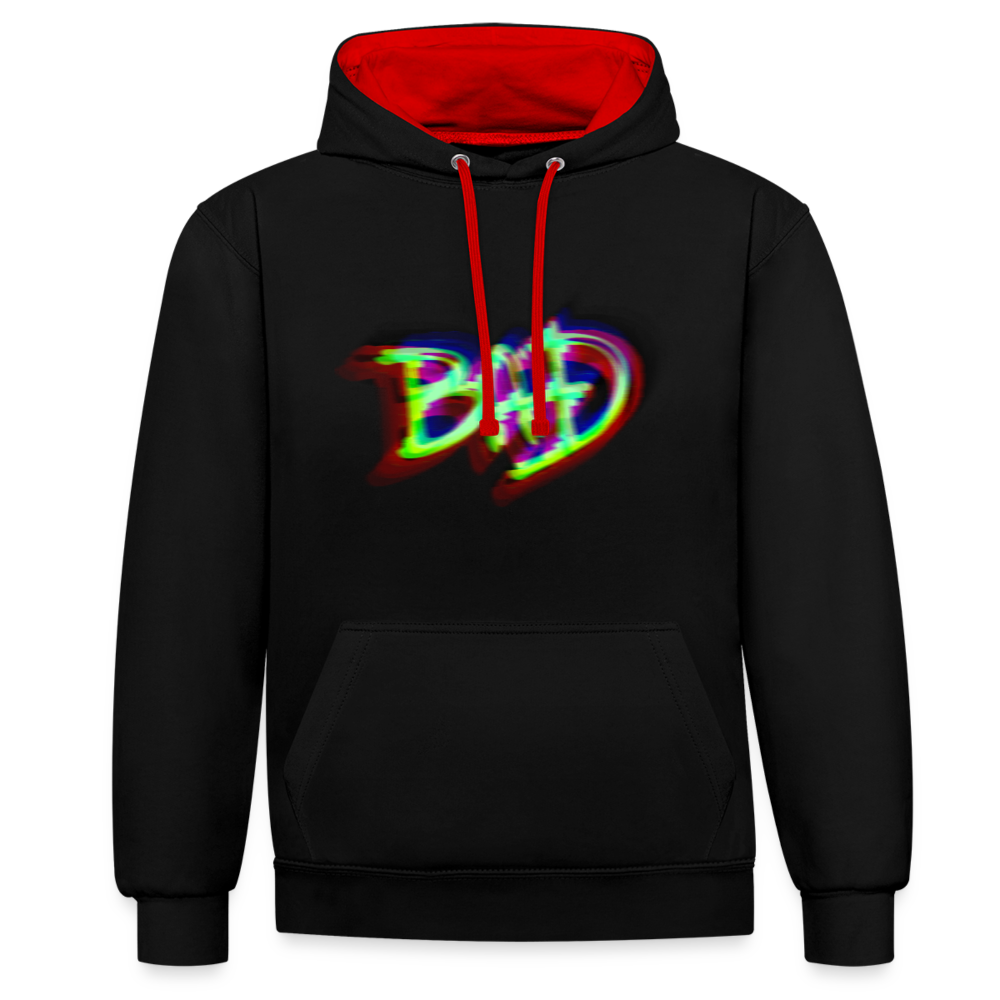 BAD Kontrast-Hoodie - Schwarz/Rot
