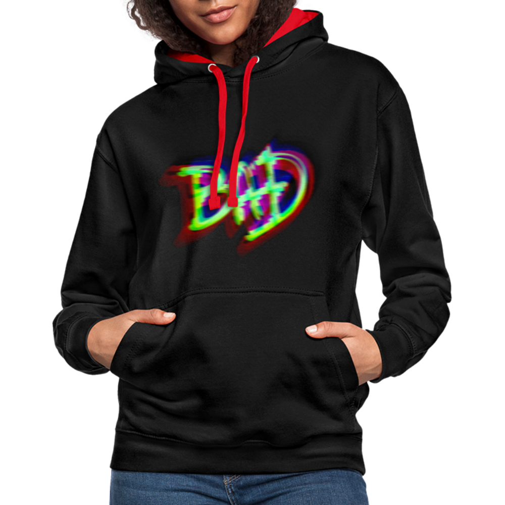 BAD Kontrast-Hoodie - Schwarz/Rot