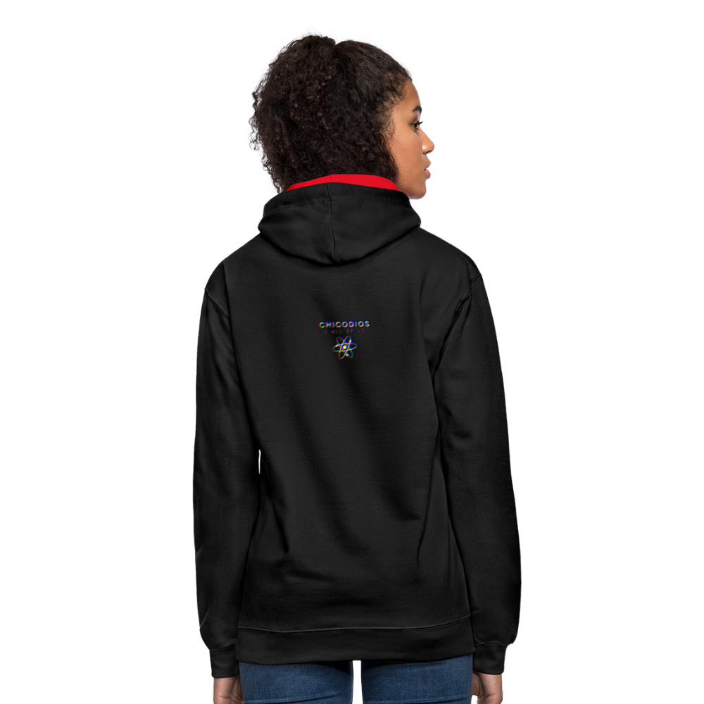 BAD Kontrast-Hoodie - Schwarz/Rot