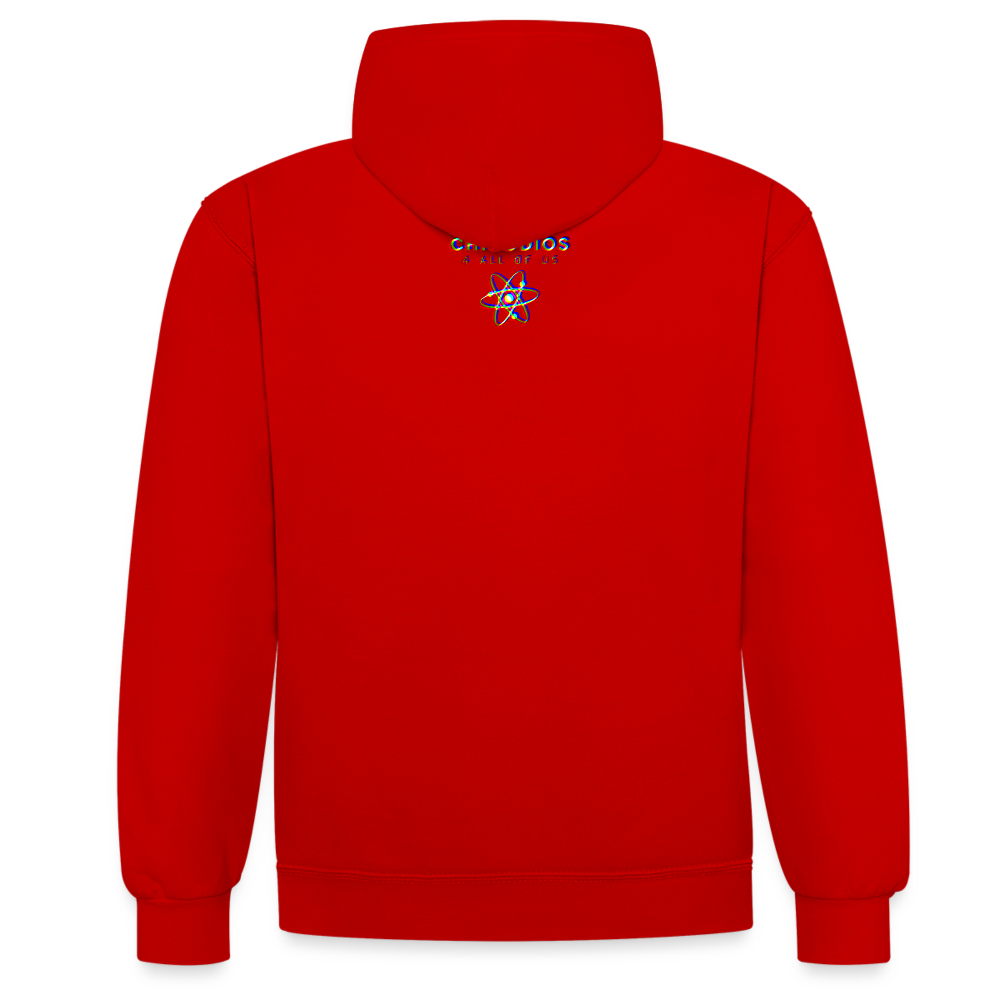 BAD Kontrast-Hoodie - Rot/Weiß