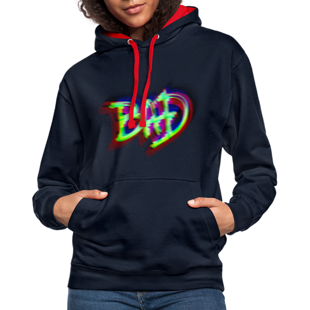 BAD Kontrast-Hoodie - Navy/Rot