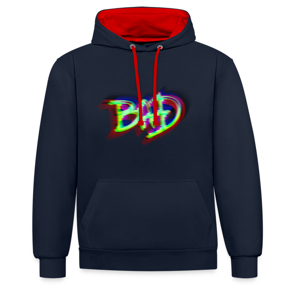 BAD Kontrast-Hoodie - Navy/Rot