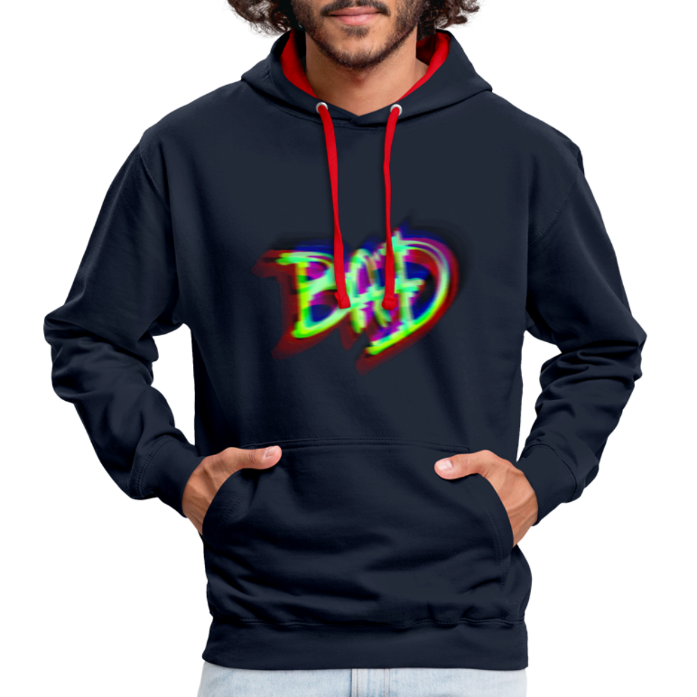 BAD Kontrast-Hoodie - Navy/Rot