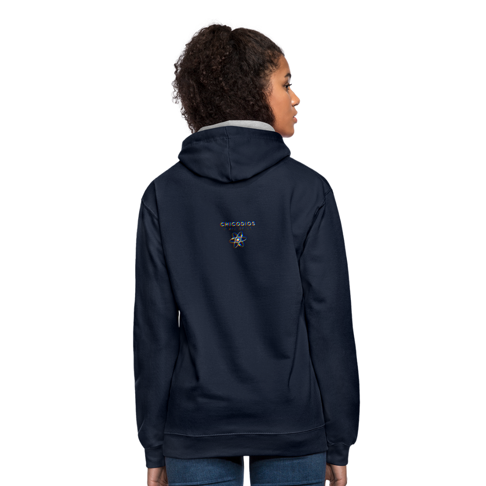 BAD Kontrast-Hoodie - Navy/Grau meliert