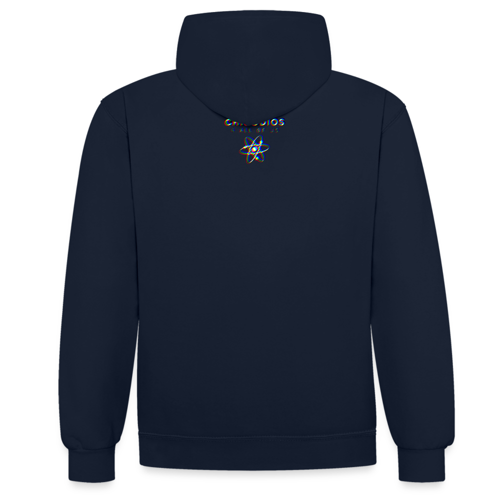 BAD Kontrast-Hoodie - Navy/Grau meliert