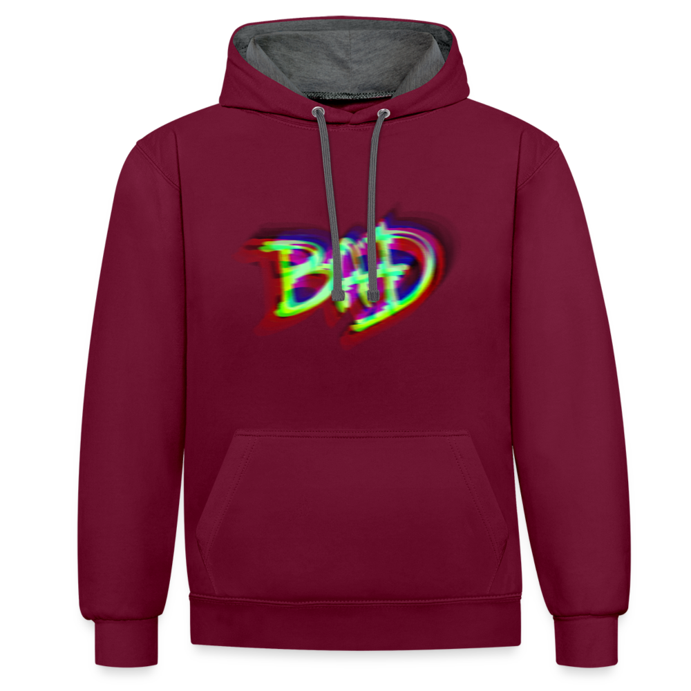 BAD Kontrast-Hoodie - Weinrot/Anthrazit