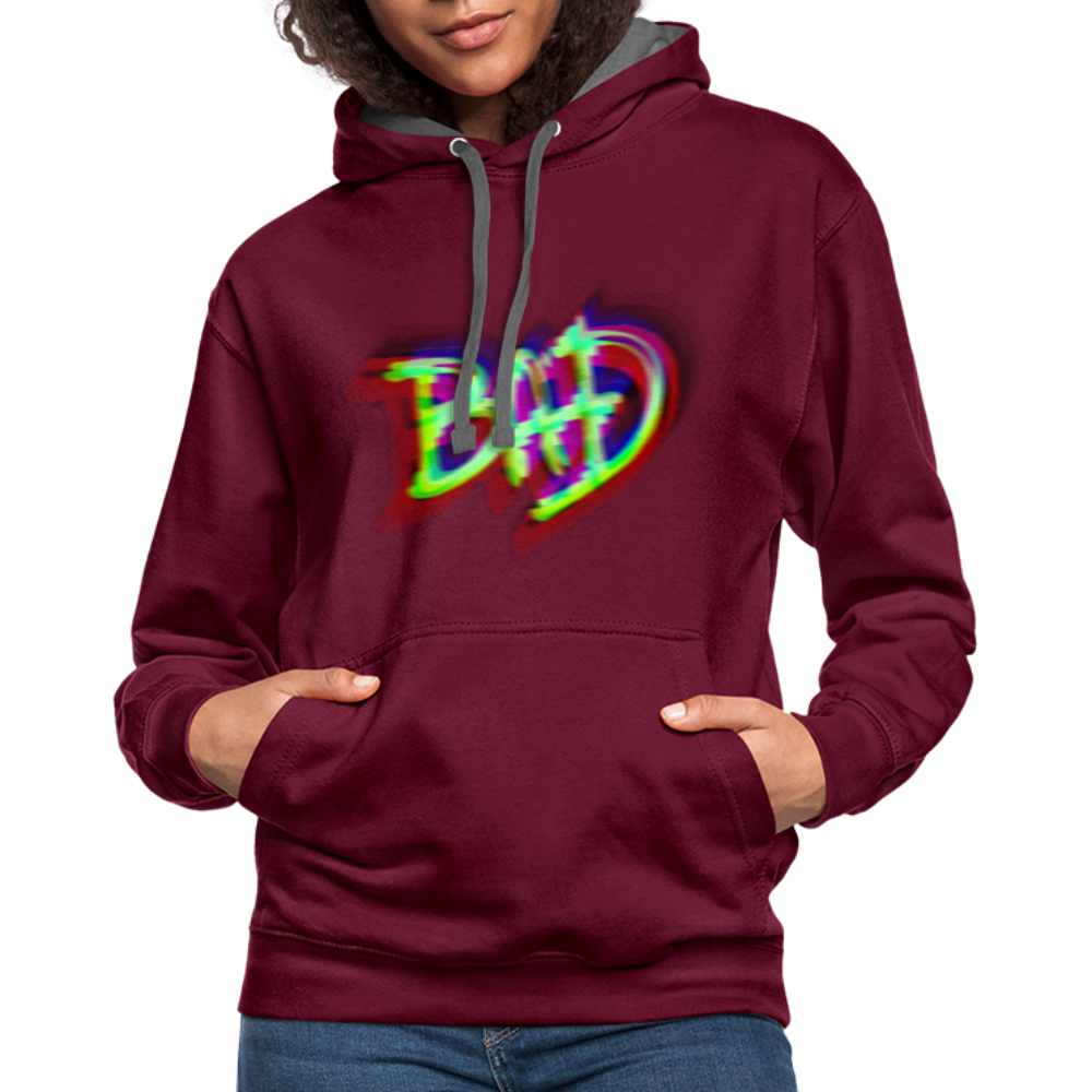 BAD Kontrast-Hoodie - Weinrot/Anthrazit