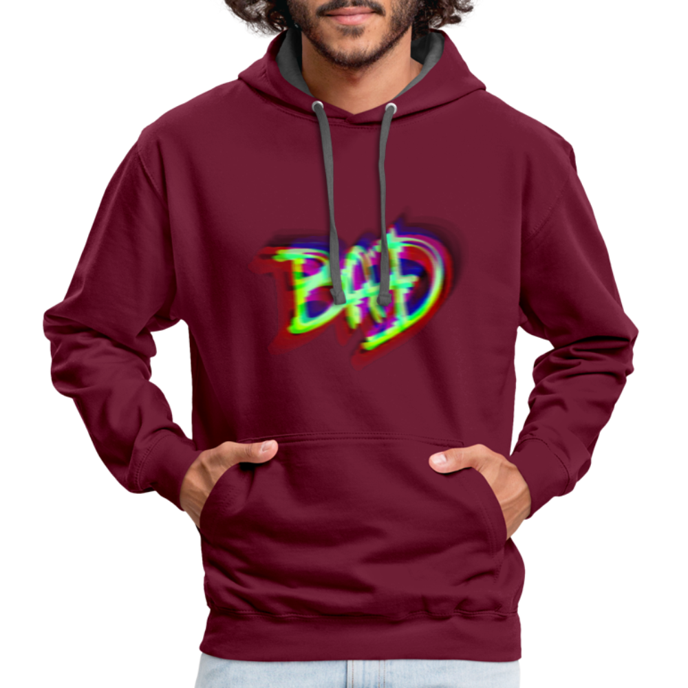 BAD Kontrast-Hoodie - Weinrot/Anthrazit