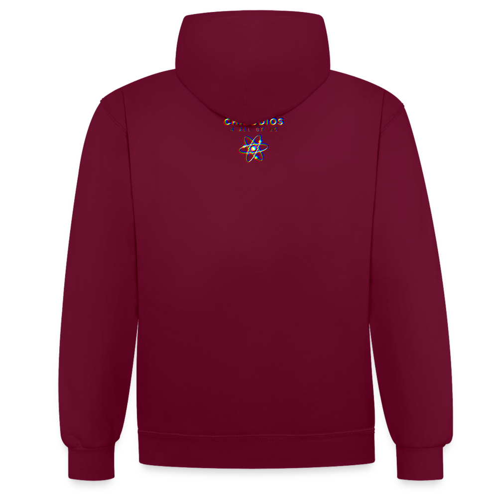 BAD Kontrast-Hoodie - Weinrot/Anthrazit