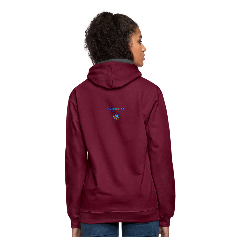 BAD Kontrast-Hoodie - Weinrot/Anthrazit