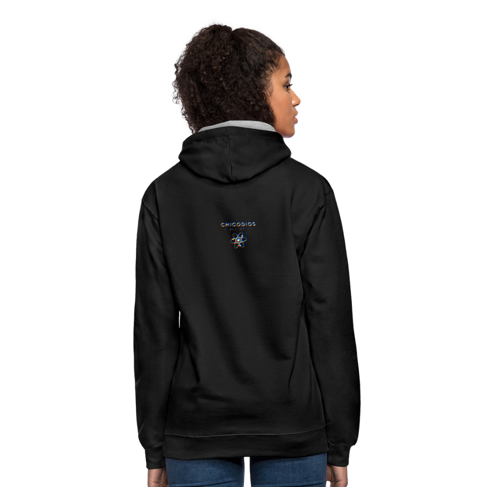 BAD Kontrast-Hoodie - Schwarz/Grau meliert