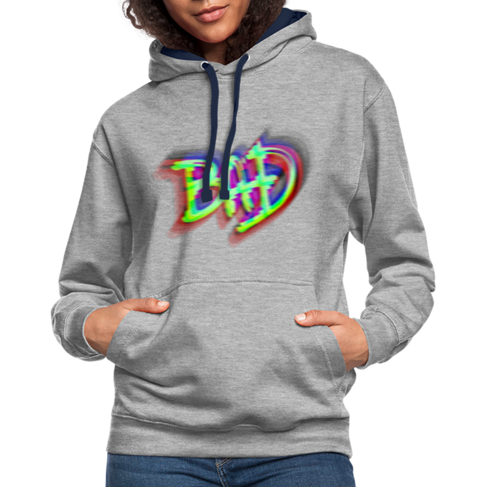 BAD Kontrast-Hoodie - Grau meliert/Navy