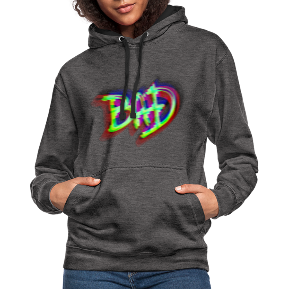 BAD Kontrast-Hoodie - Anthrazit/Schwarz