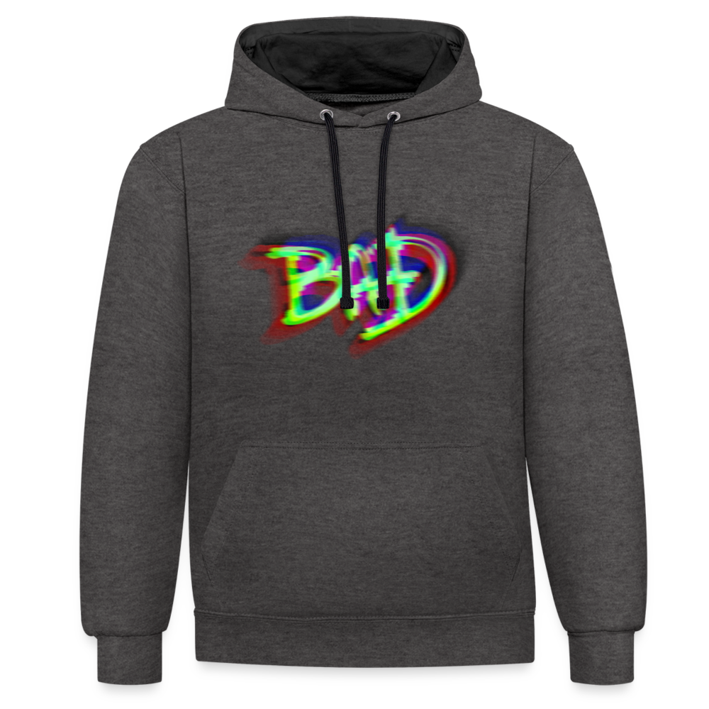 BAD Kontrast-Hoodie - Anthrazit/Schwarz