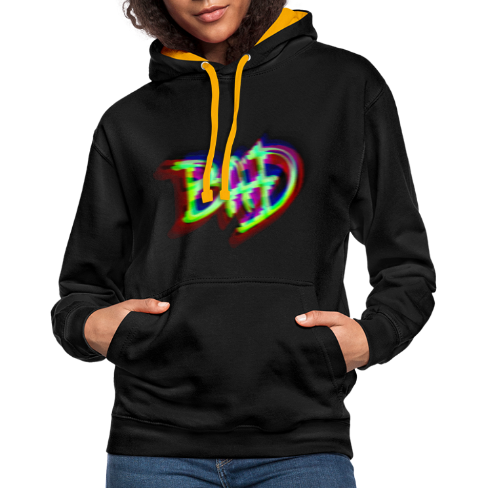 BAD Kontrast-Hoodie - Schwarz/Gold