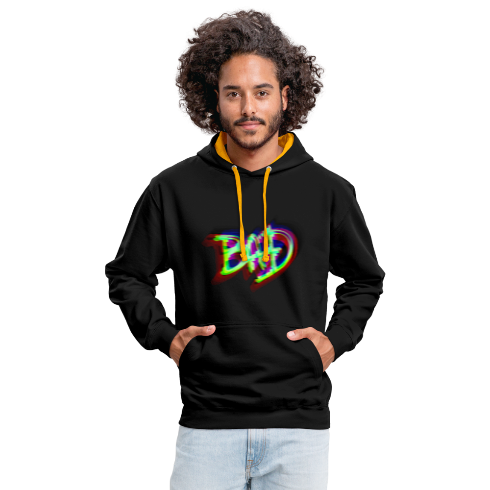 BAD Kontrast-Hoodie - Schwarz/Gold