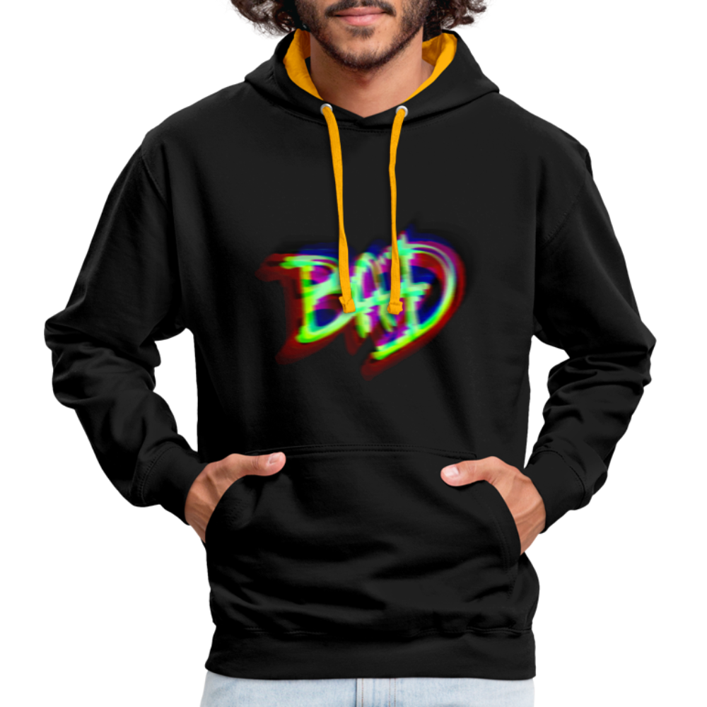 BAD Kontrast-Hoodie - Schwarz/Gold