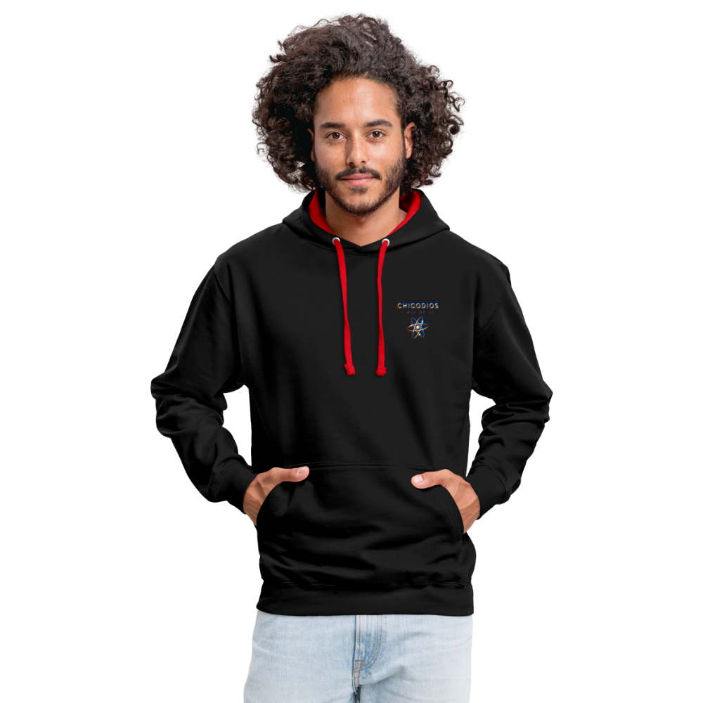 LA Kontrast-Hoodie - Schwarz/Rot