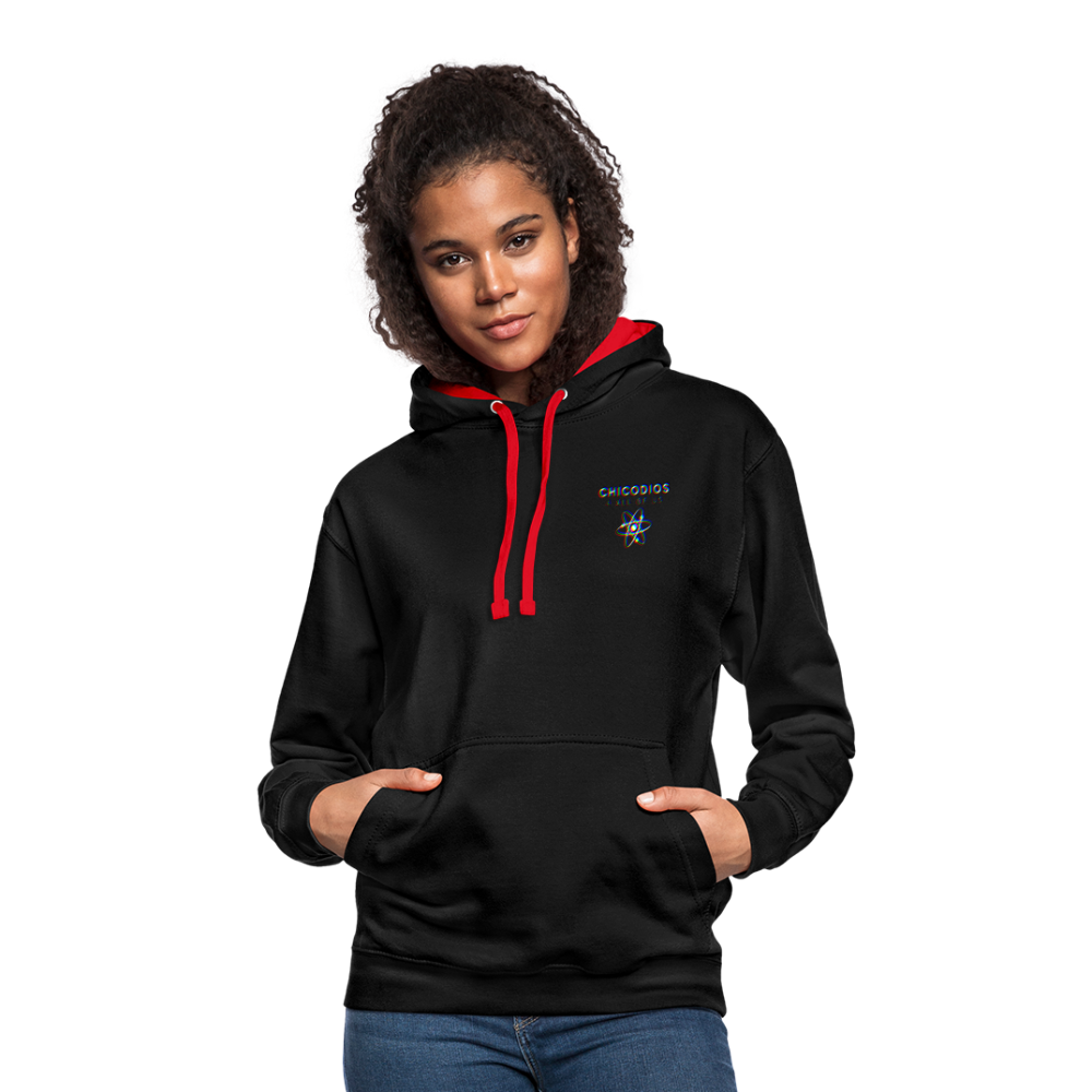 LA Kontrast-Hoodie - Schwarz/Rot