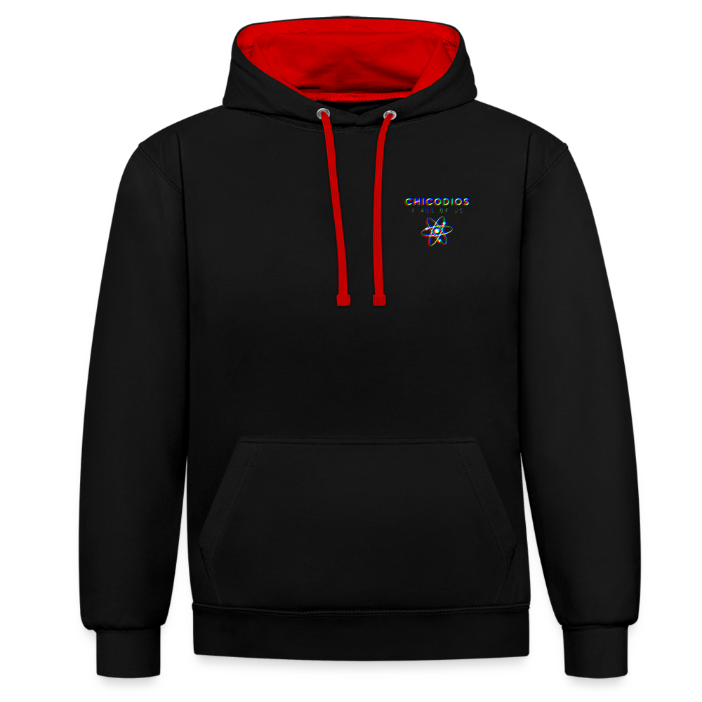 LA Kontrast-Hoodie - Schwarz/Rot