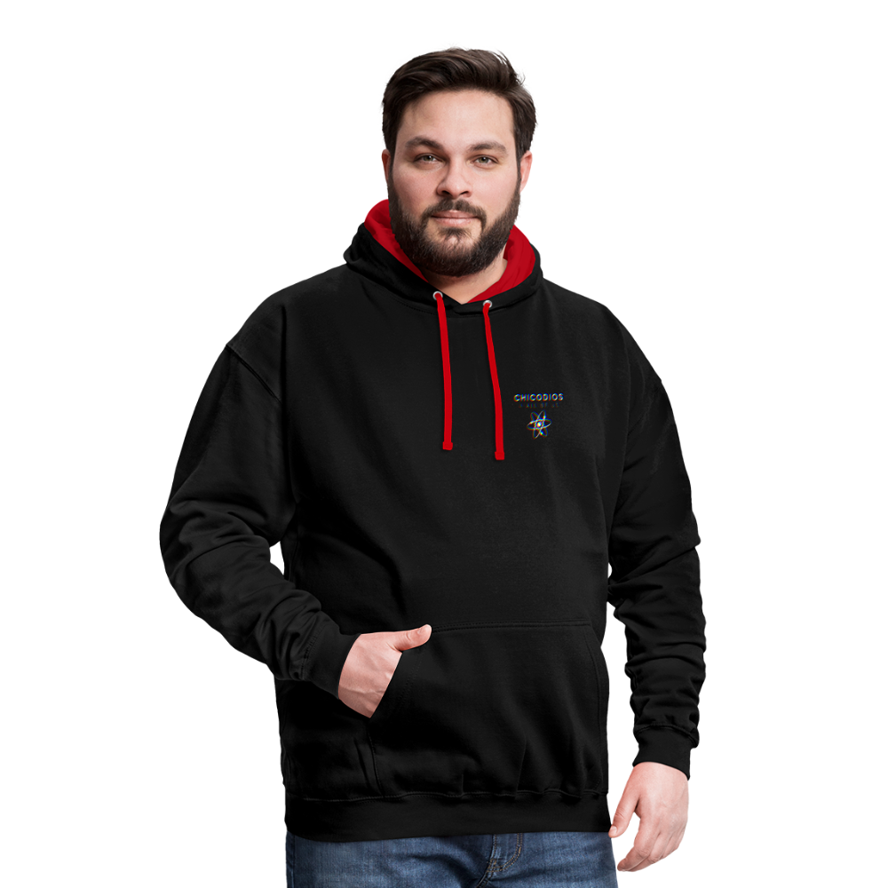 LA Kontrast-Hoodie - Schwarz/Rot