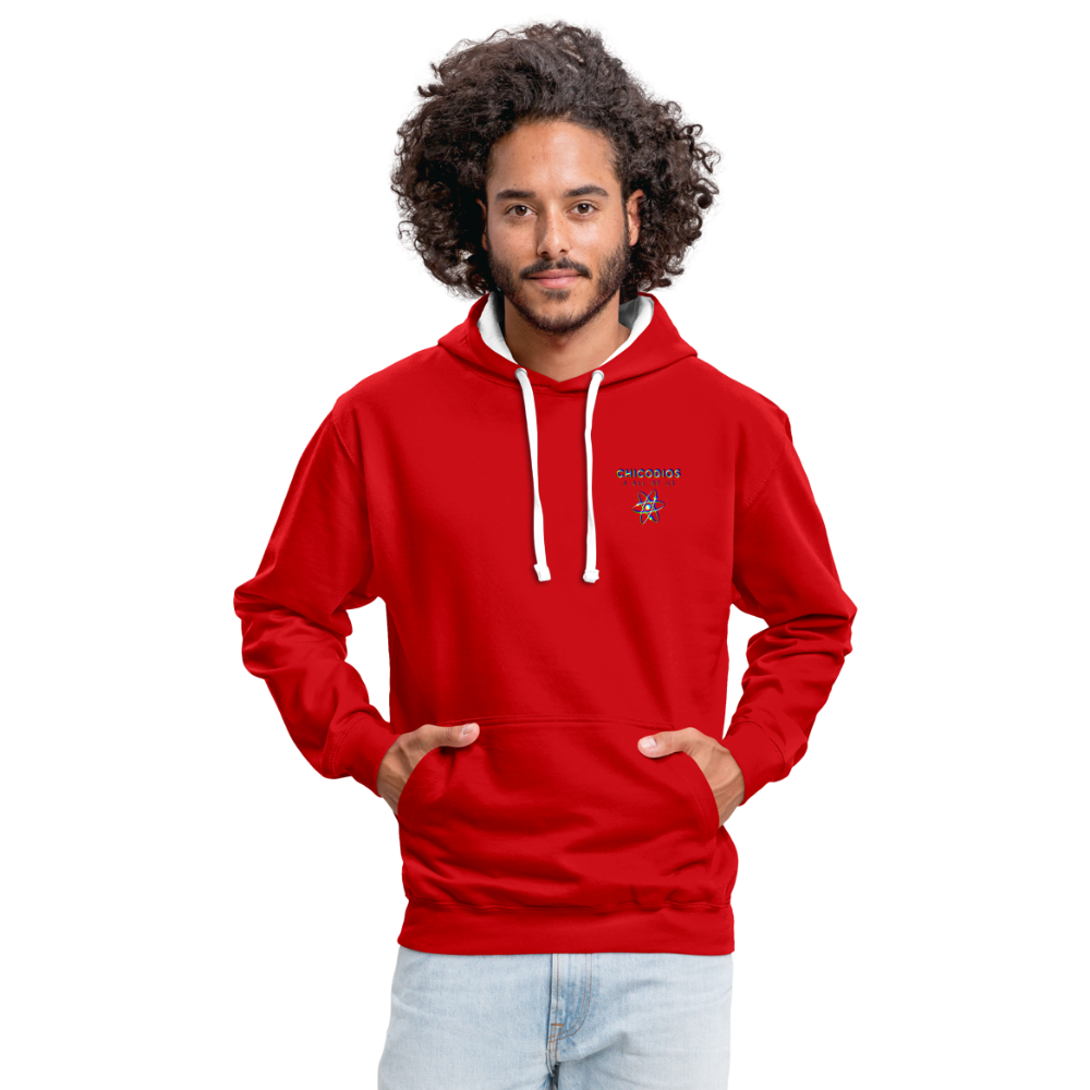 LA Kontrast-Hoodie - Rot/Weiß