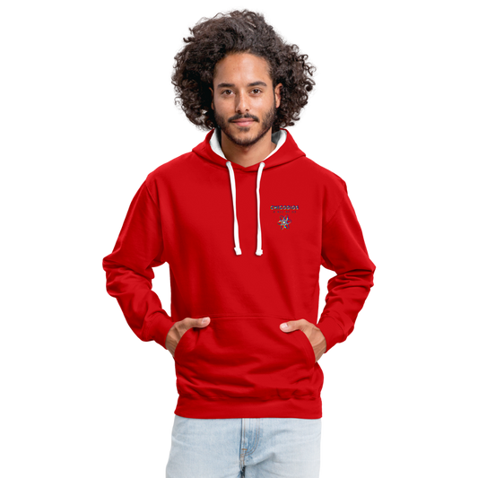 LA Kontrast-Hoodie - Rot/Weiß