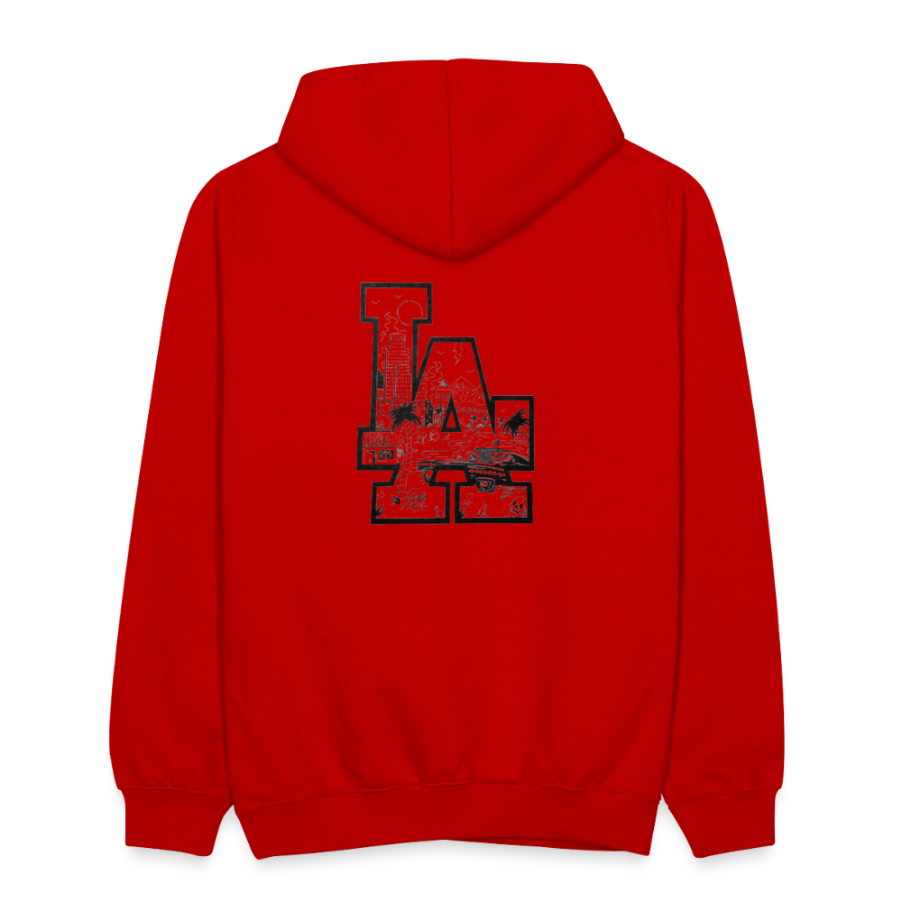 LA Kontrast-Hoodie - Rot/Weiß
