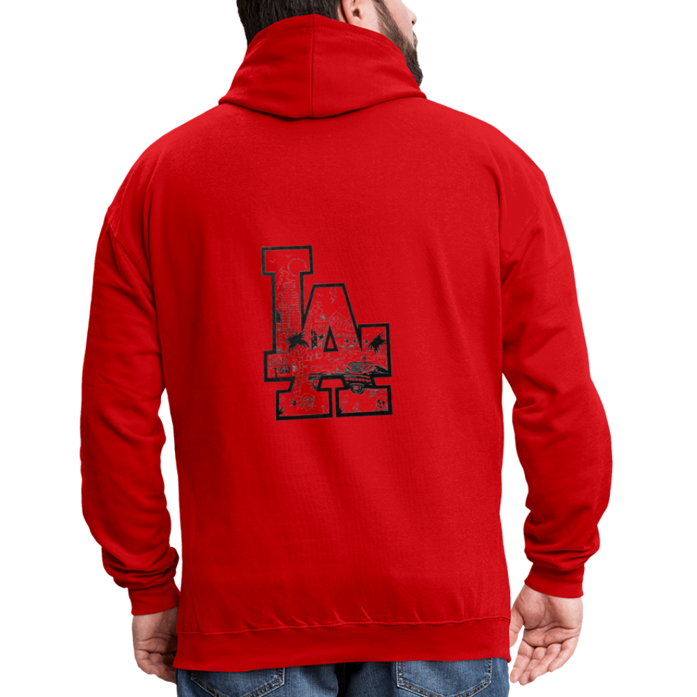 LA Kontrast-Hoodie - Rot/Weiß