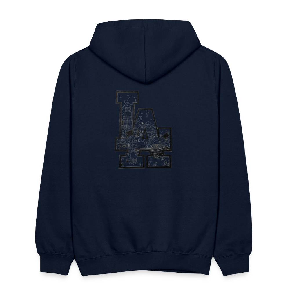 LA Kontrast-Hoodie - Navy/Rot