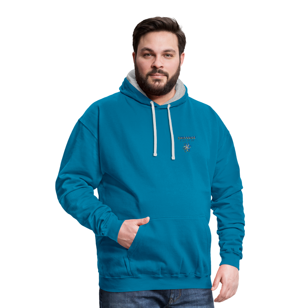 LA Kontrast-Hoodie - Pfauenblau/Grau meliert