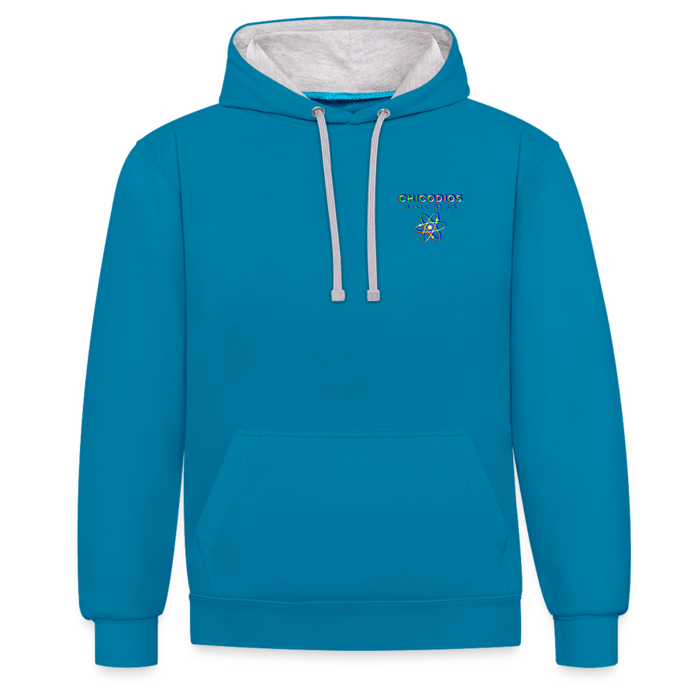 LA Kontrast-Hoodie - Pfauenblau/Grau meliert