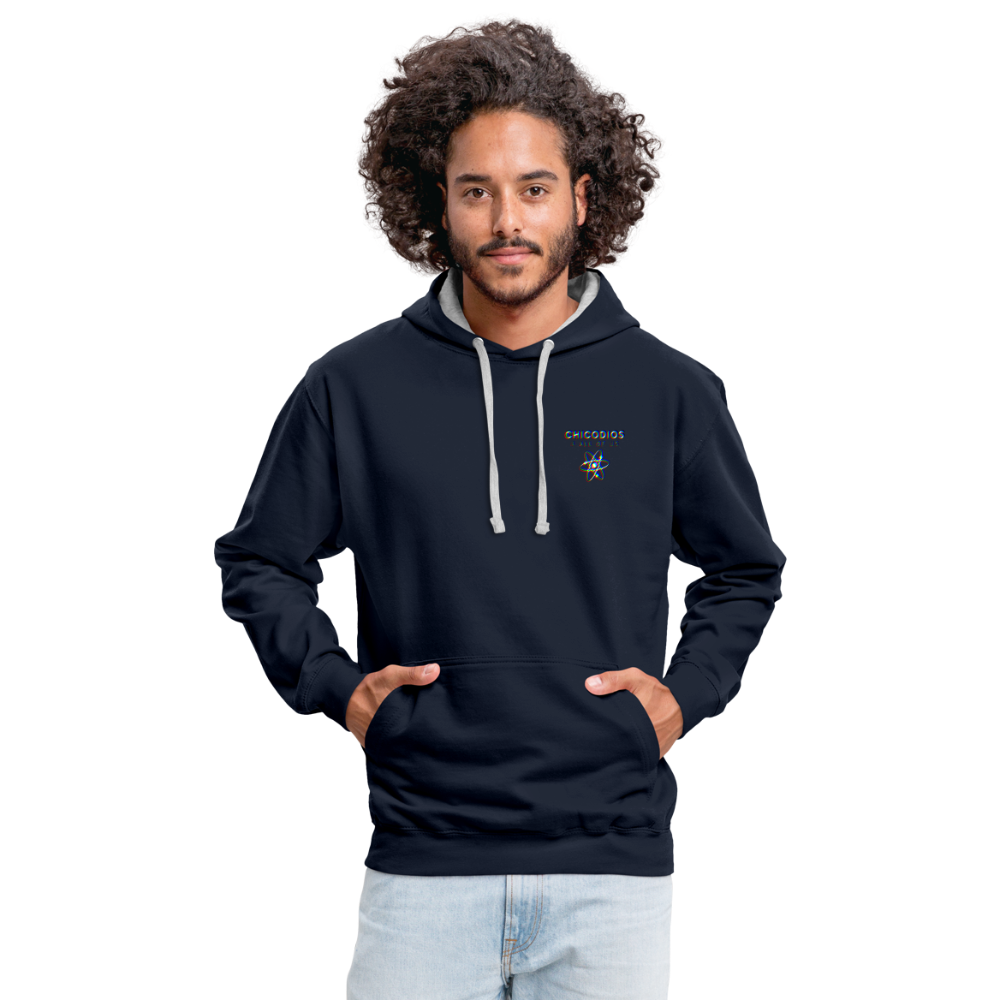 LA Kontrast-Hoodie - Navy/Grau meliert