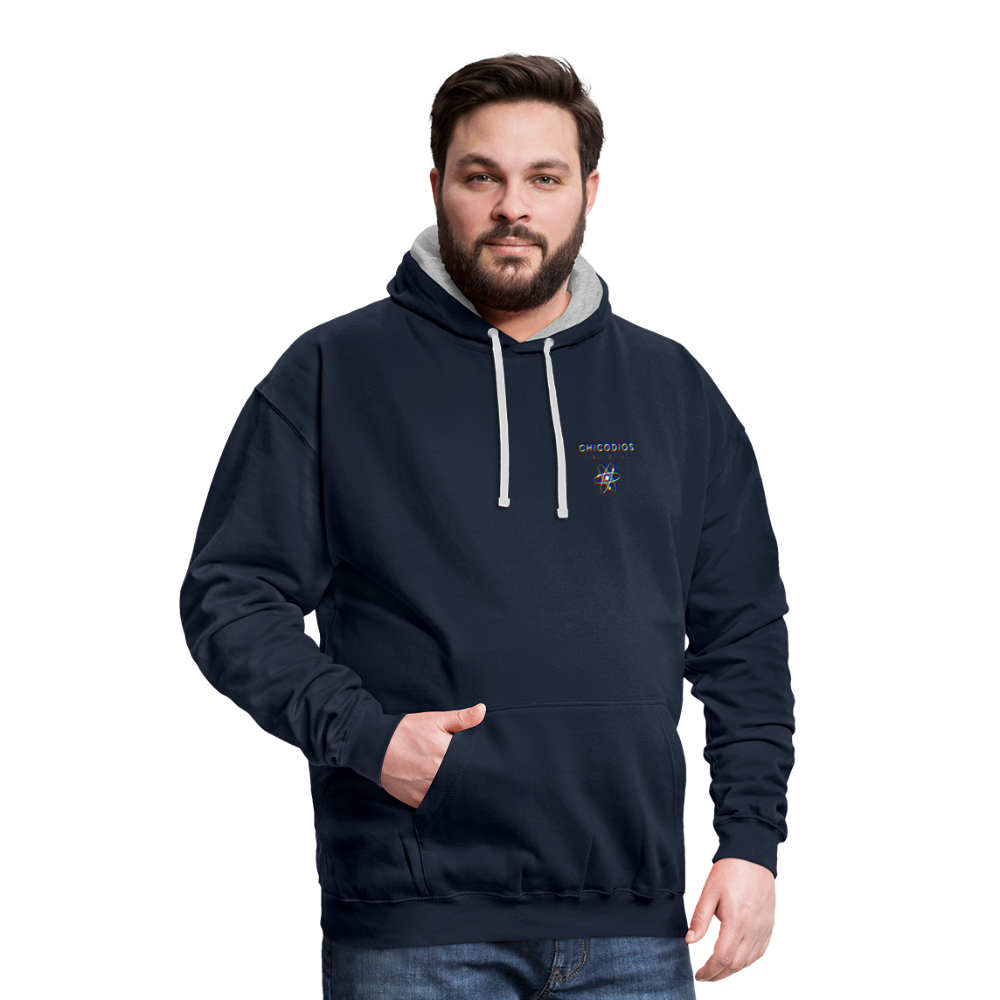 LA Kontrast-Hoodie - Navy/Grau meliert