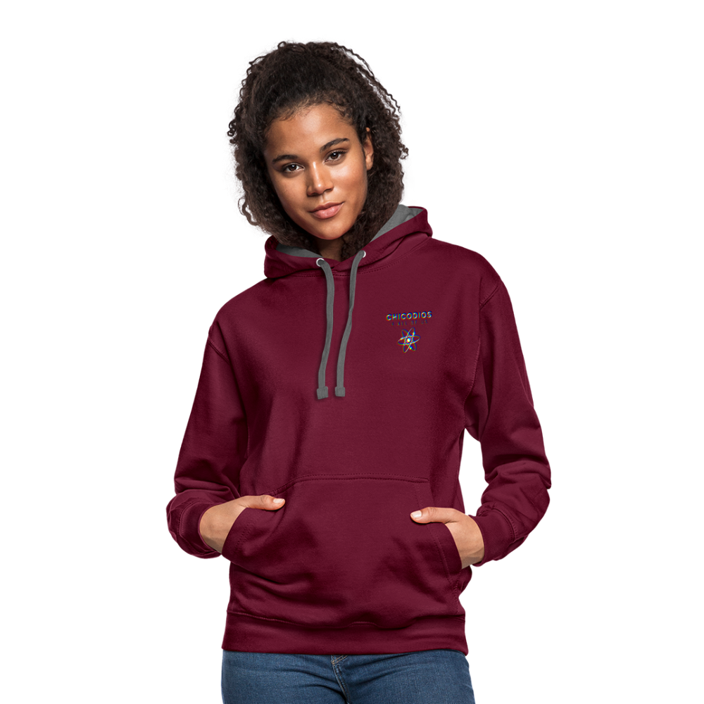 LA Kontrast-Hoodie - Weinrot/Anthrazit