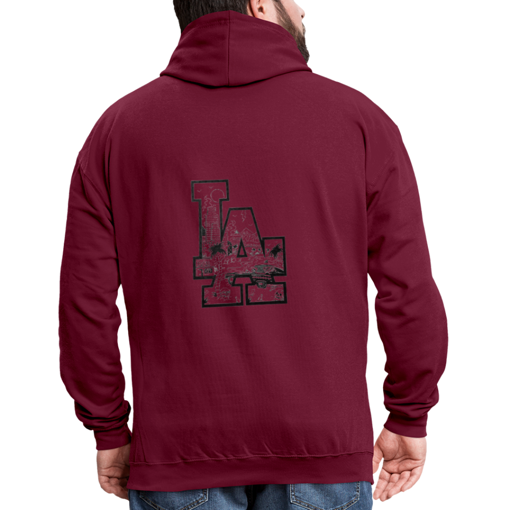LA Kontrast-Hoodie - Weinrot/Anthrazit