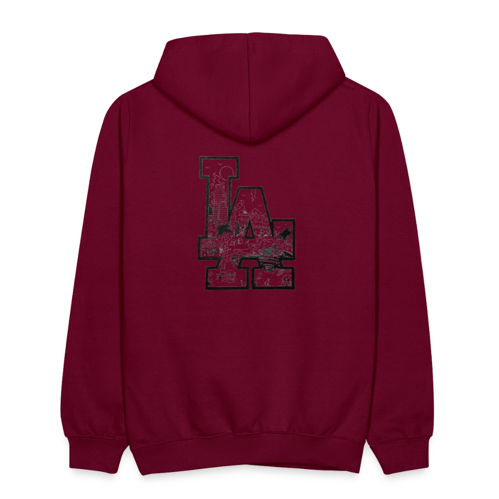 LA Kontrast-Hoodie - Weinrot/Anthrazit