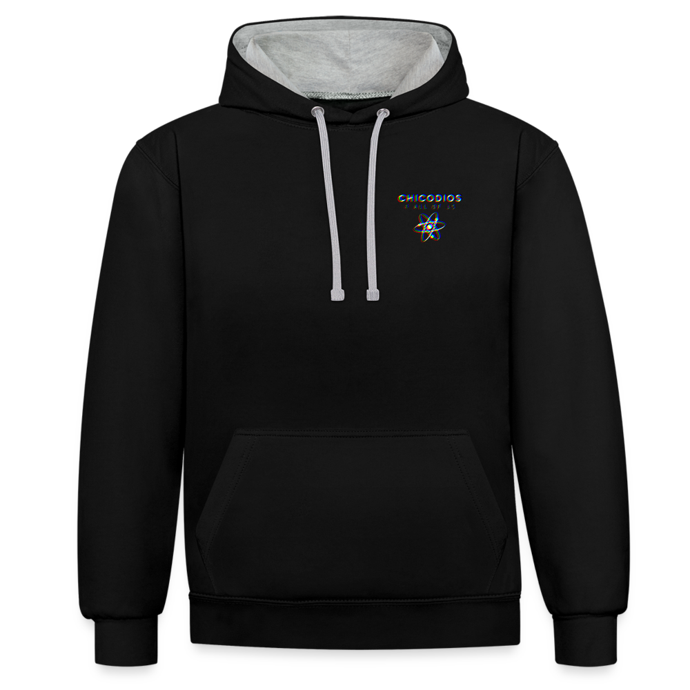 LA Kontrast-Hoodie - Schwarz/Grau meliert