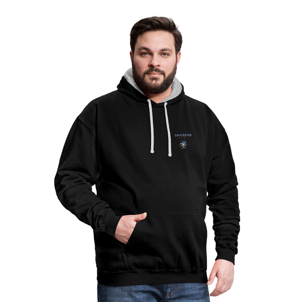 LA Kontrast-Hoodie - Schwarz/Grau meliert