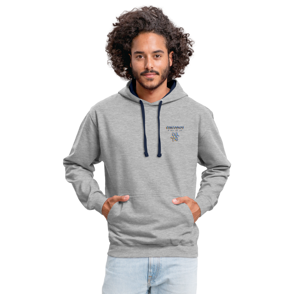 LA Kontrast-Hoodie - Grau meliert/Navy