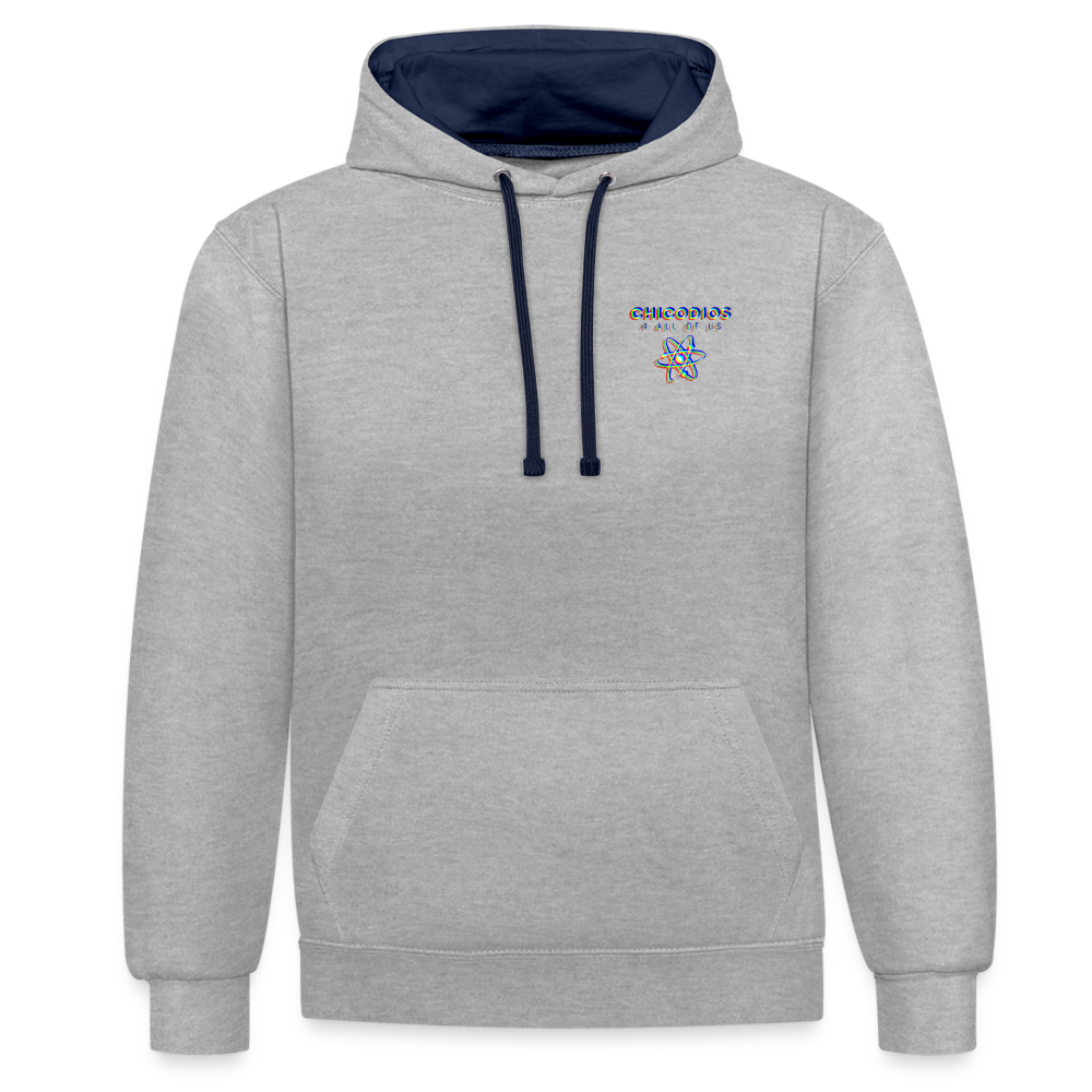 LA Kontrast-Hoodie - Grau meliert/Navy