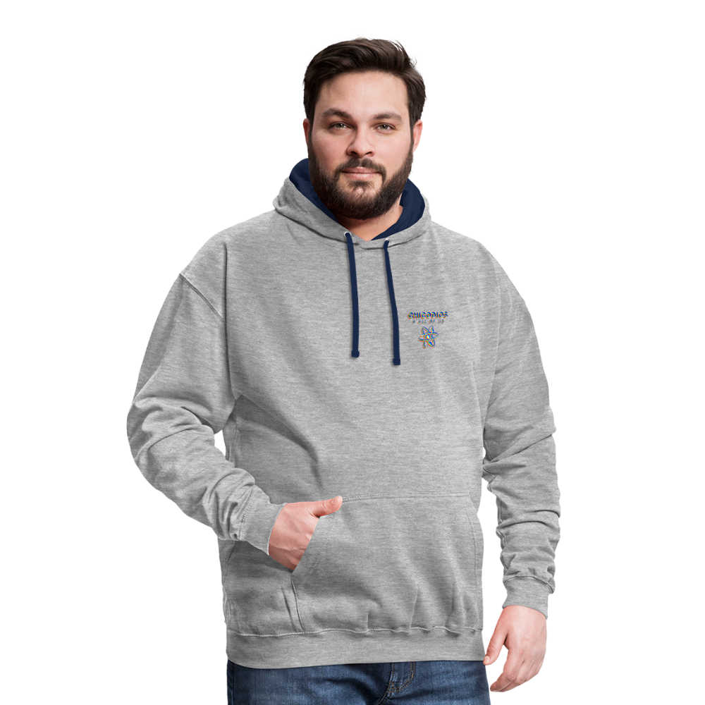 LA Kontrast-Hoodie - Grau meliert/Navy