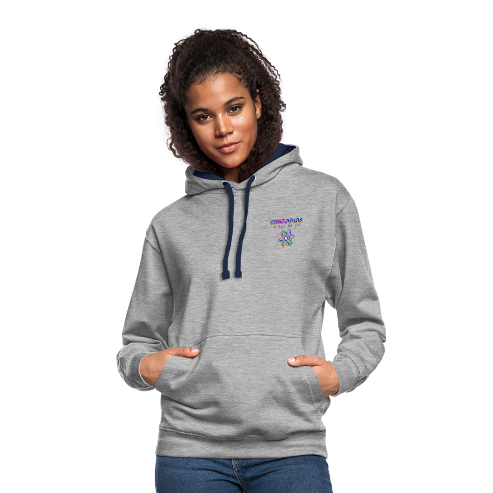 LA Kontrast-Hoodie - Grau meliert/Navy