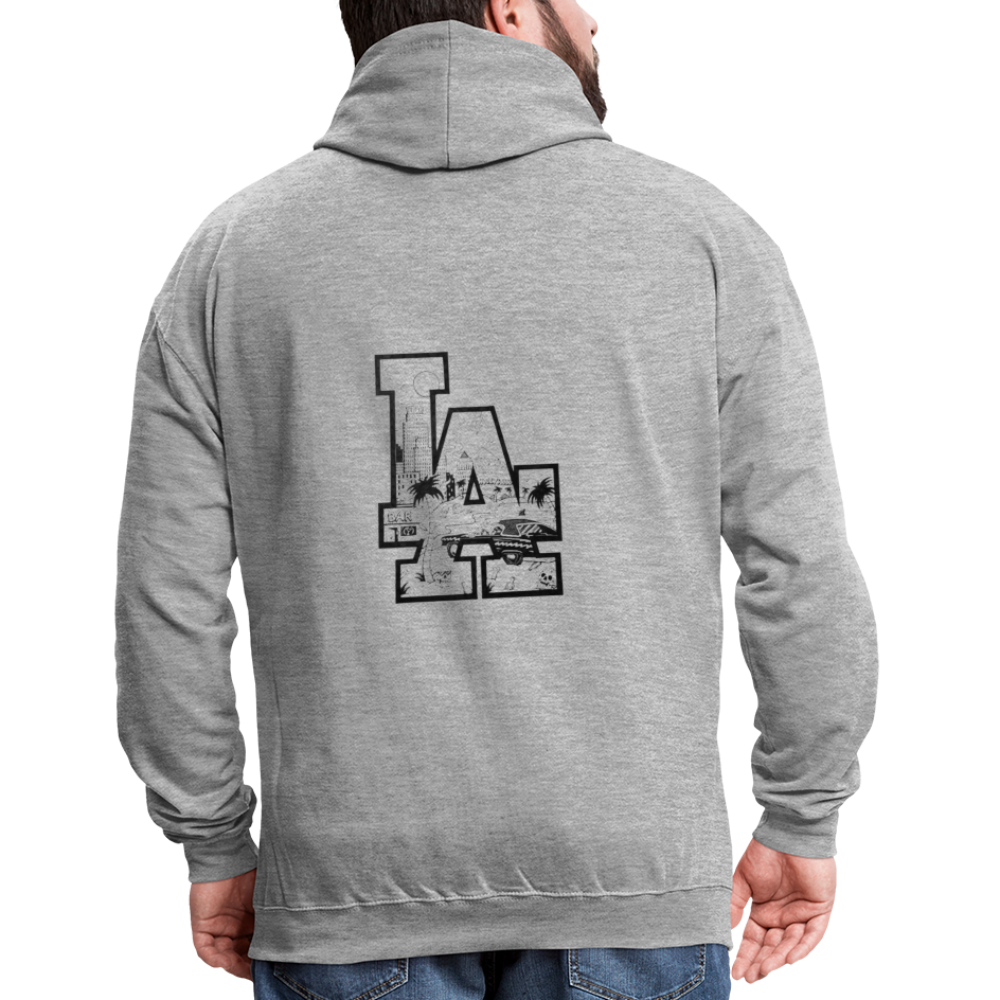 LA Kontrast-Hoodie - Grau meliert/Navy